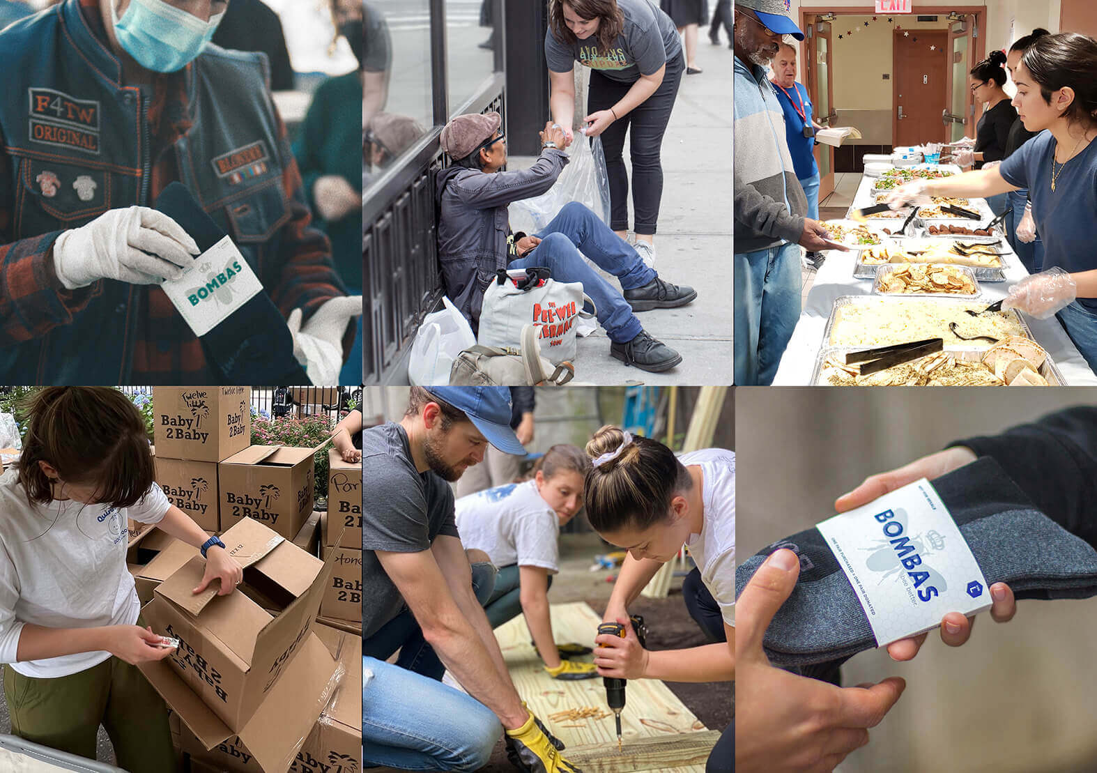 Bombas and Giving Partner Organizations offering new clean clothing to those who need them